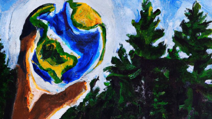 A hand is seen holding a globe, showcasing the idea of sustainable ESG investing