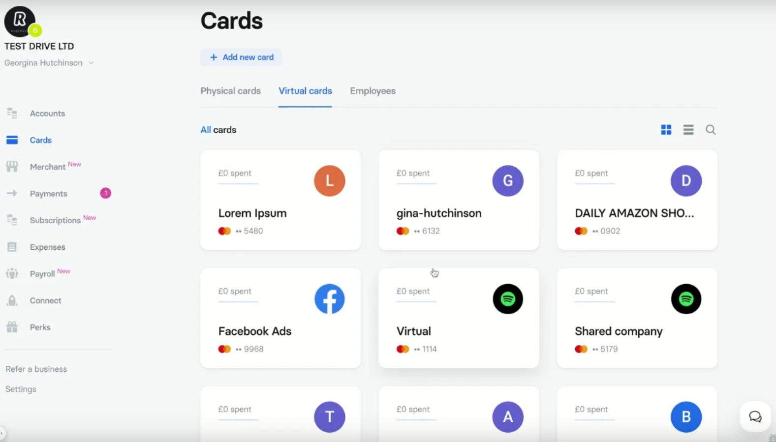 revolut business cards employees