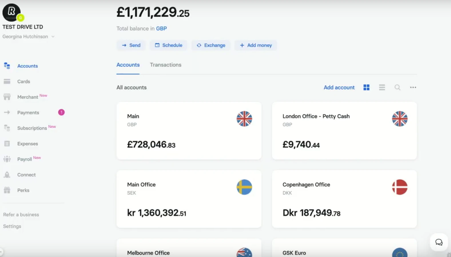 revolut business multicurrency accounts